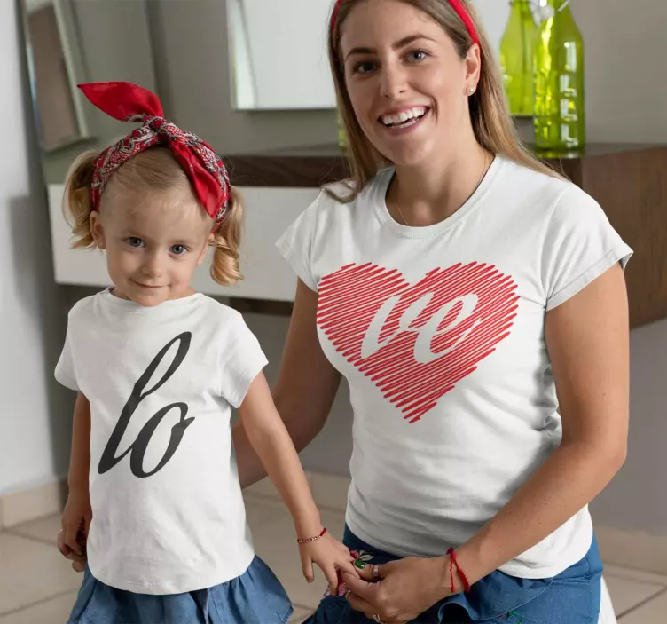 Maman et enfants adorent mère t-shirt enfant - TenStickers