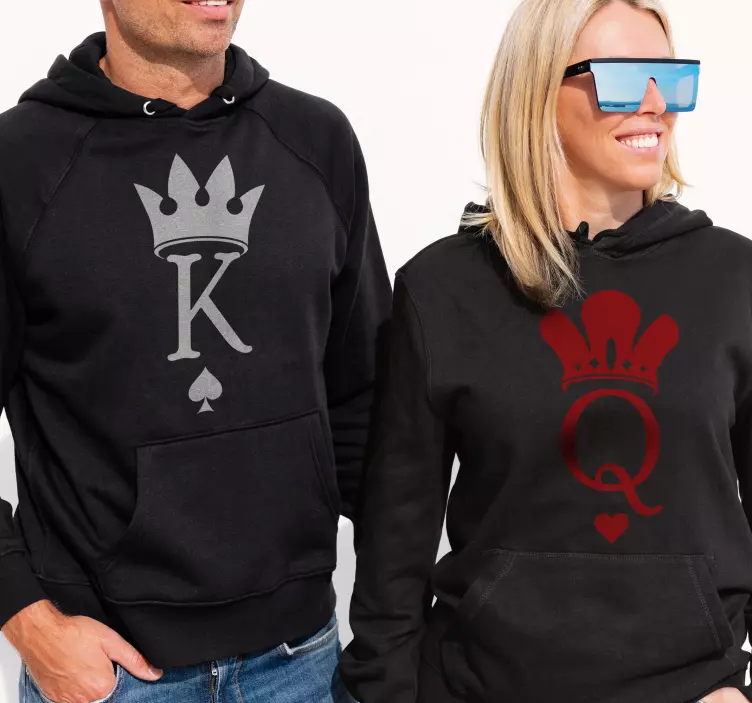 Sweat-shirt pour couples style carte de jeu - TenStickers