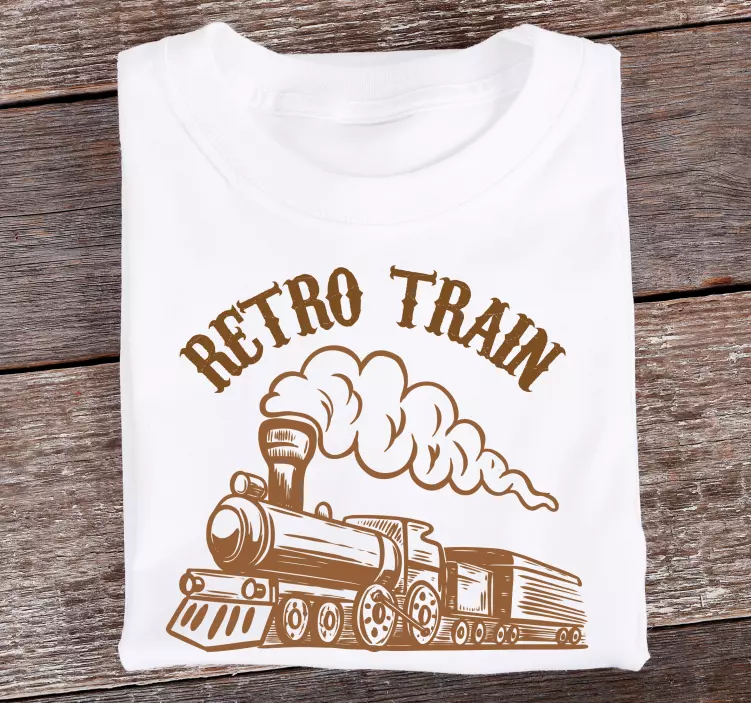 T-shirt personnalisé à imprimé vintage voyages train - TenStickers