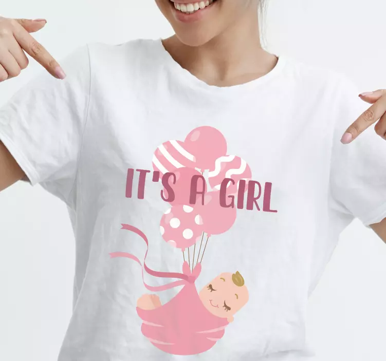 T-shirt bébé révélation du sexe c'est une fille - TenStickers