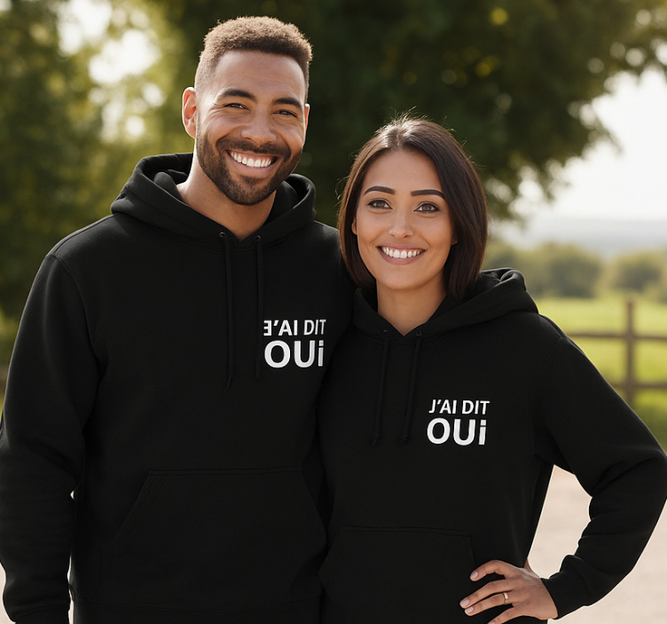 Sweatshirt couple j'ai dit oui - TenStickers