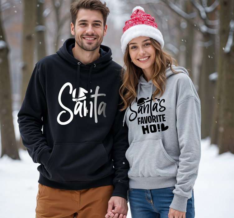 T-shirt couple la maison préférée du père noël - TenStickers