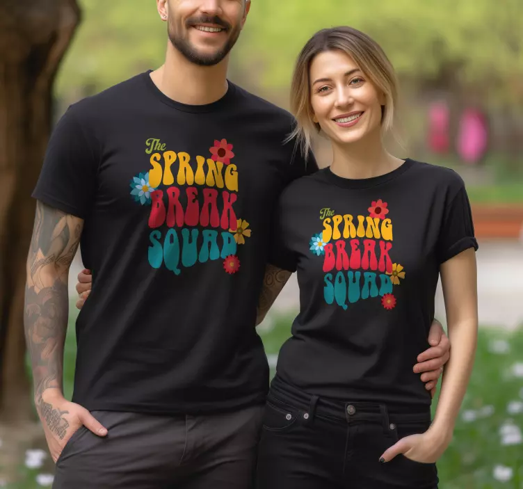 T-shirt couple "Spring Break Squad" - TenStickers