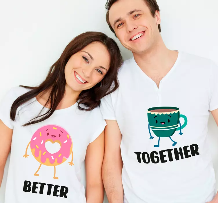 T-shirt couple mieux ensemble - TenStickers