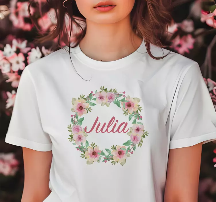 T-shirt couronne de fleurs de printemps personnalisé - TenStickers