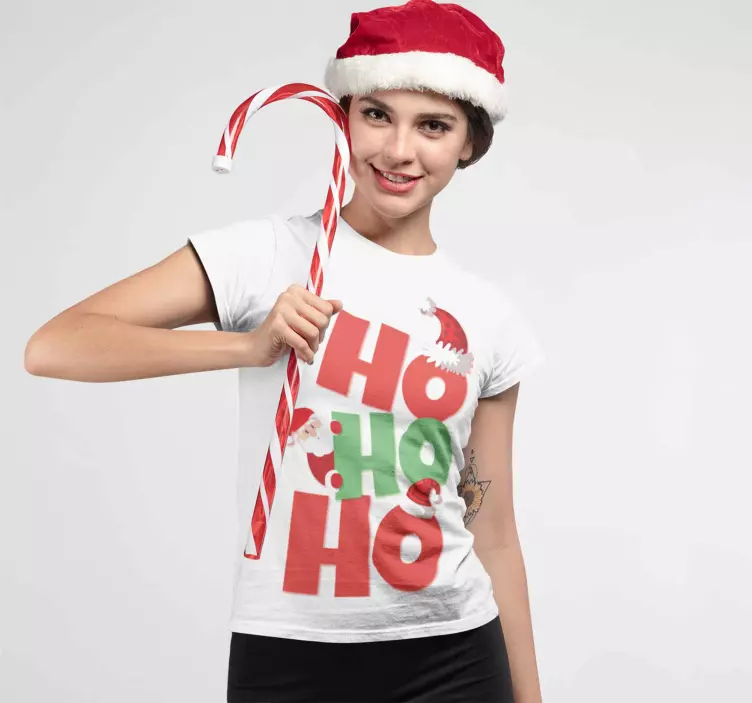 Tee-shirt Noël texte Ho Ho Ho - TenStickers