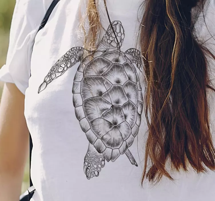 T-shirt tortue dessinée à la main - TenStickers