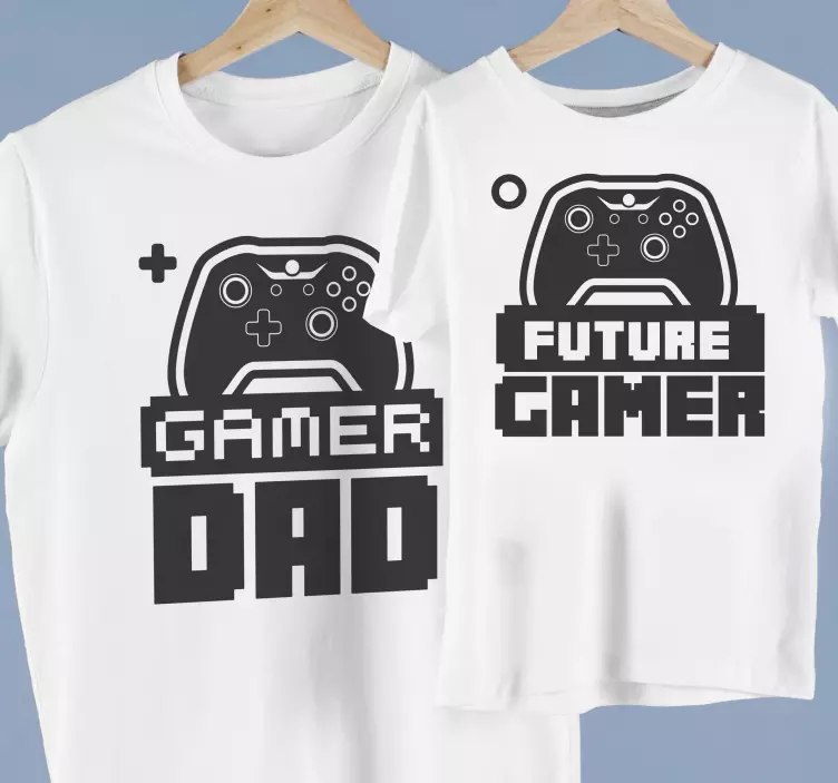 T-shirts assortis Père et enfant Gamers - TenStickers