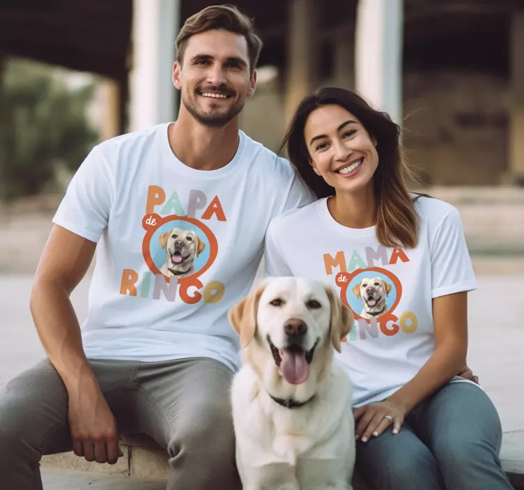 T-shirt couple parents animal de compagnie personnalisable - TenStickers