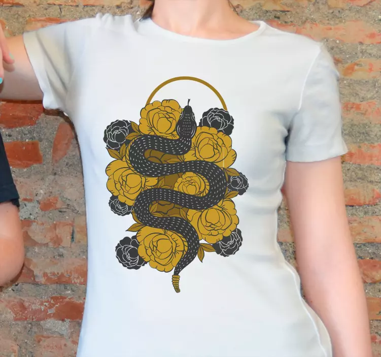 T-shirts motif floral serpent - TenStickers