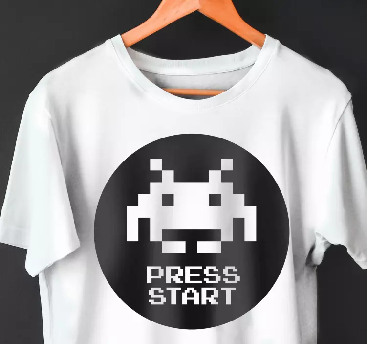 T-shirts pixel appuyez sur démarrer - TenStickers