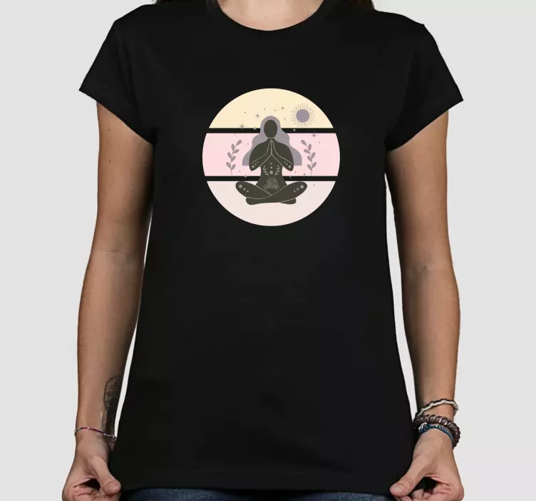 T-shirts silhouette de femme méditative - TenStickers