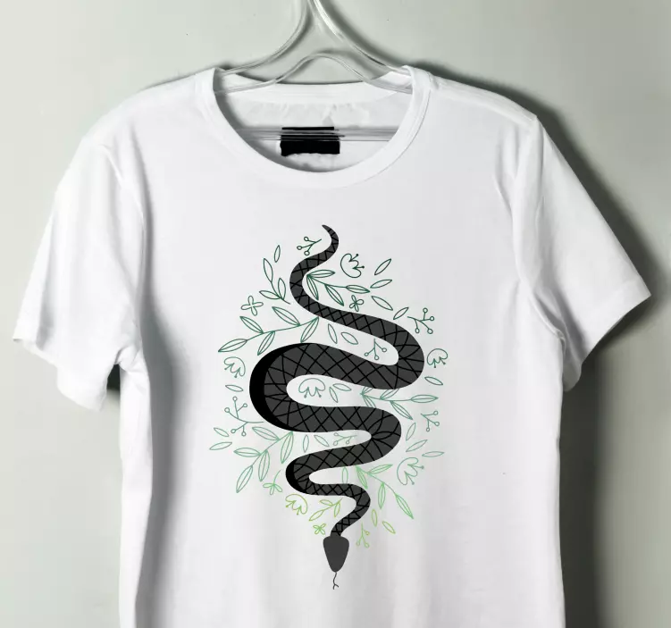 T-shirts t-shirt serpent et feuilles - TenStickers