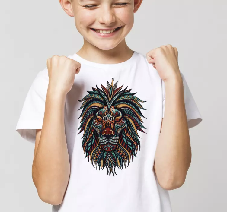 T-shirts t-shirt tête de lion coloré - TenStickers