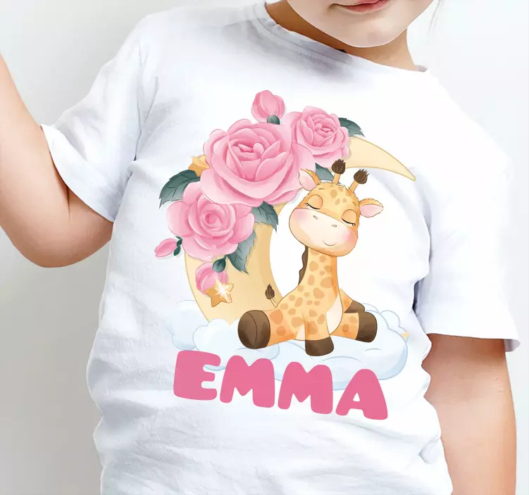 T shirt bebe Animaux mignons girafe avec nom - TenStickers