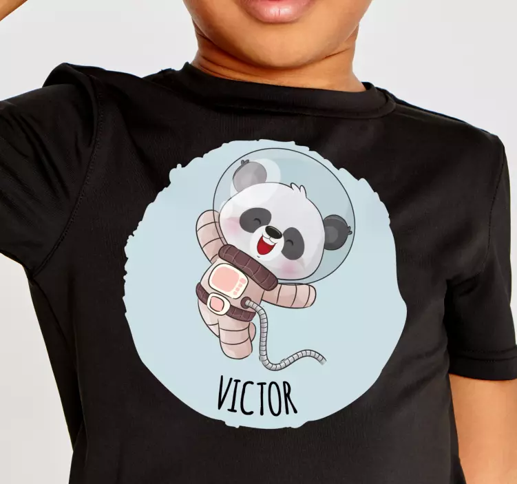 T shirt bebe Panda mignon pour garçon avec nom - TenStickers
