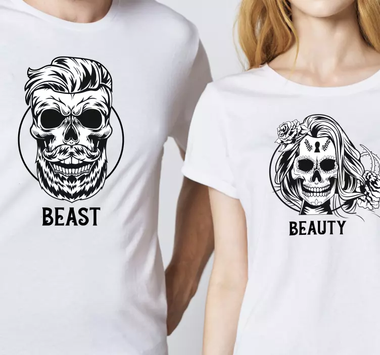 T-shirt couple La belle et la bête - TenStickers