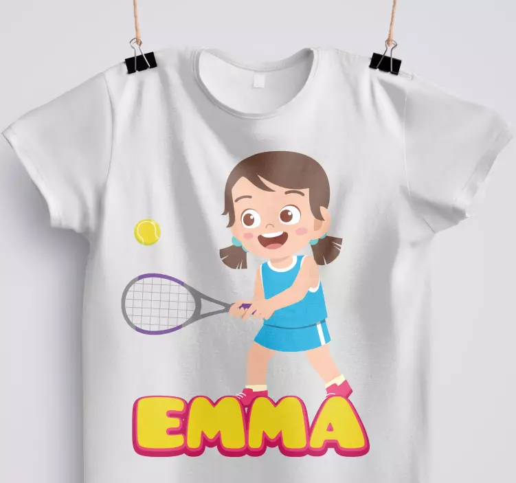 Tee-shirt enfant joueur de tennis avec nom - TenStickers