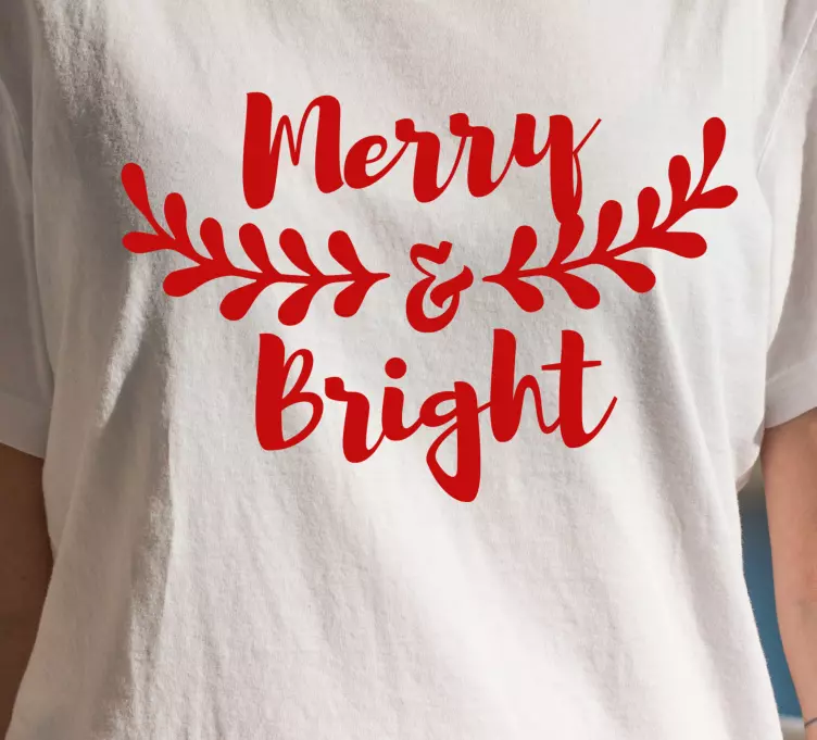 Tee-shirt Noël message joyeux et lumineux - TenStickers