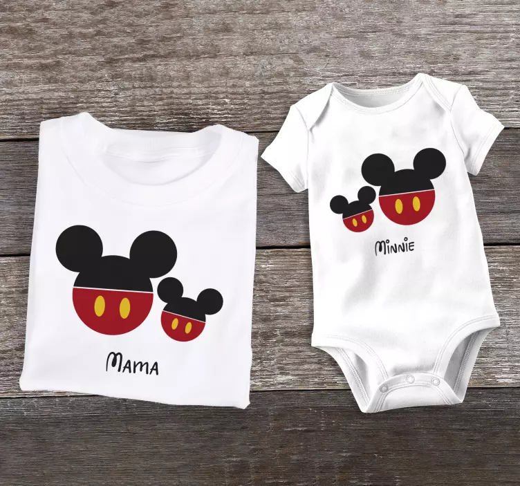 Tee-shirt mère et fille maman minnie assortie personnalisée - TenStickers