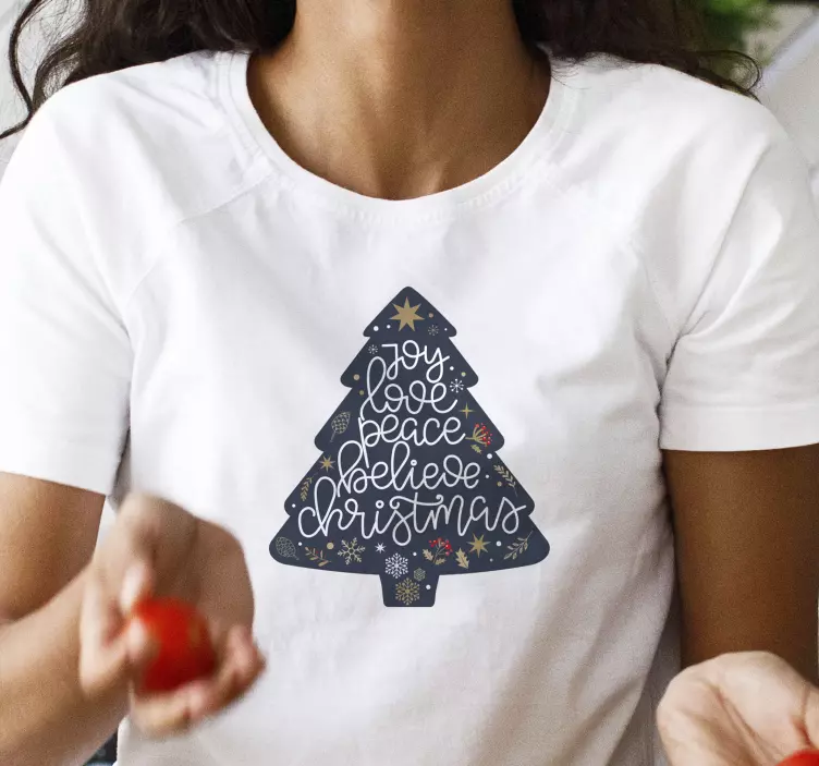Tee-shirt Noël arbre avec citation - TenStickers