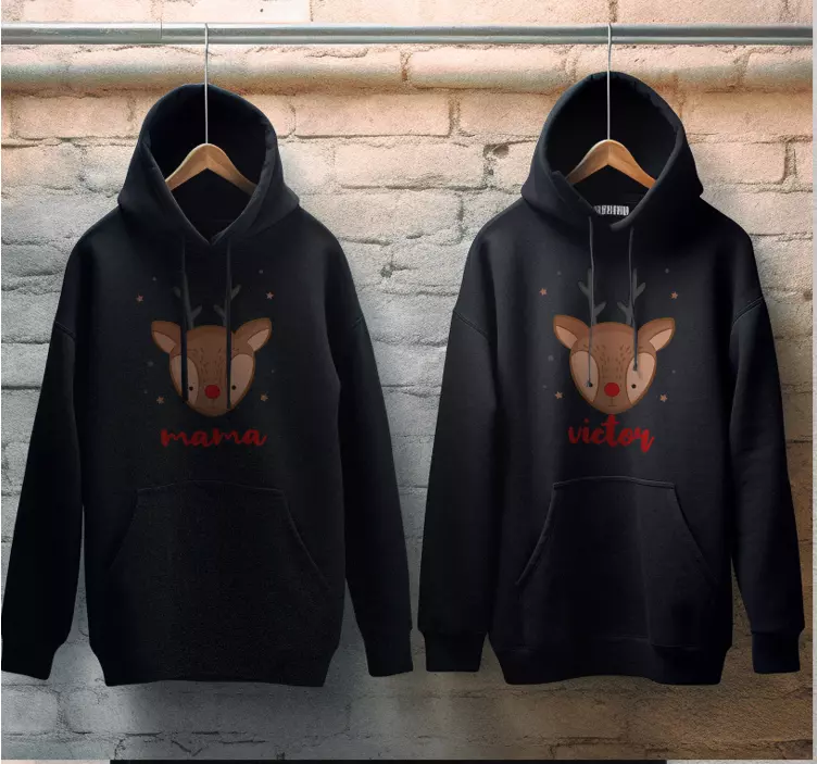 Sweat-shirt de Noël personnalisable renne de Noël - TenStickers