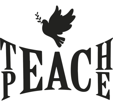 T-shirt message Teach peace - TenStickers