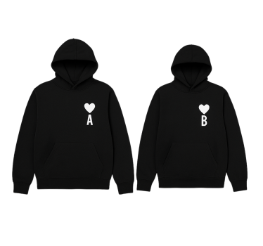 Sweat initiales de nom personnalisées et cœur - TenStickers