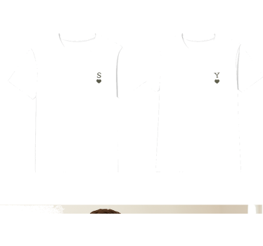 T-shirt couple initiales minimalistes - TenStickers