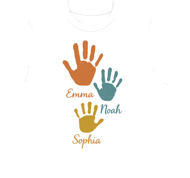 T-shirts design empreintes de mains personnalisées - TenStickers