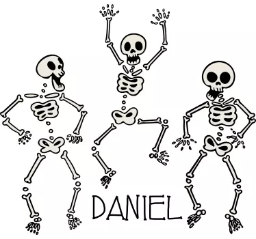 Tee-shirt enfant mouvement de danse du squelette avec nom - TenStickers