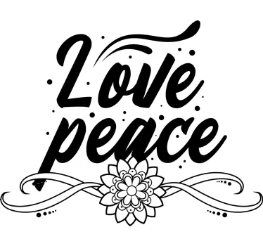 T-shirts design floral amour paix - TenStickers