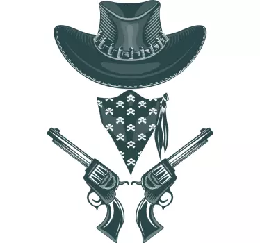 T-shirts chapeau de cowboy et pistolets - TenStickers