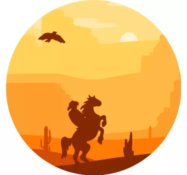 T-shirts aventure de cow-boy au coucher du soleil - TenStickers