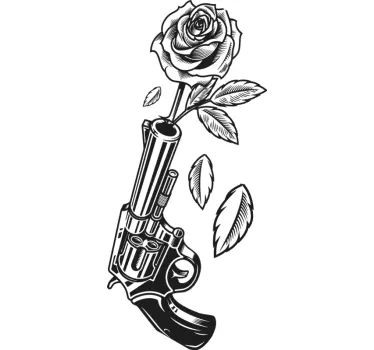 T-shirts symbole de paix pistolet rose - TenStickers