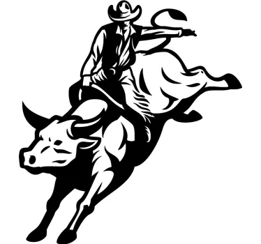 T-shirts cowboy chevauchant un taureau - TenStickers