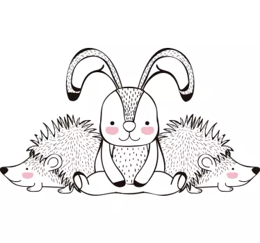 T-shirts famille de lapins hérissons mignons - TenStickers