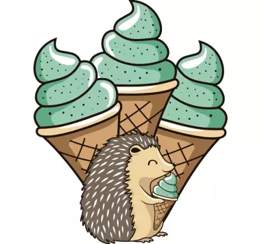 T-shirts hérisson dégustant une glace - TenStickers