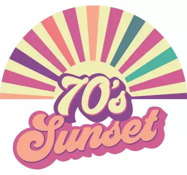 tee shirt vintage Soleil géométrique des années 70 - TenStickers