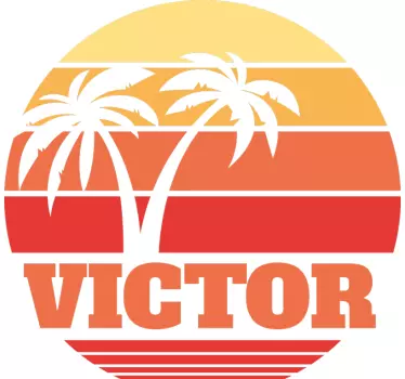 tee shirt vintage Coucher de soleil rétro avec votre nom - TenStickers