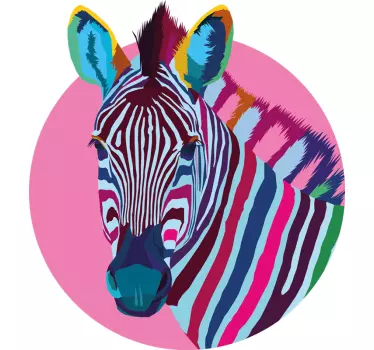 T-shirts visage de zèbre vibrant - TenStickers
