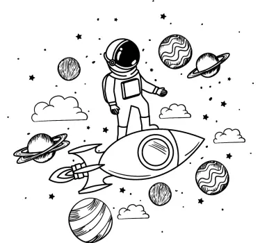T-shirts aventure mignonne d'astronaute - TenStickers