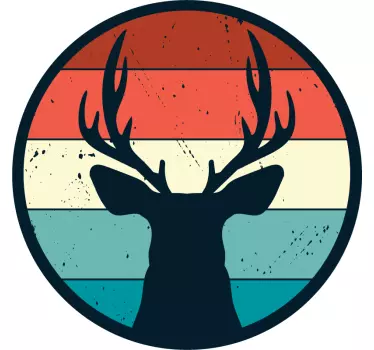 T-shirts silhouette de cerf rétro - TenStickers