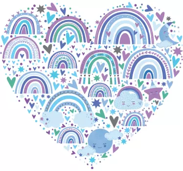 T-shirts motif de cœurs colorés - TenStickers