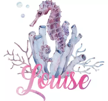Tee-shirt personnalisé design de nom hippocampe - TenStickers