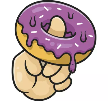 Tee-shirt enfant avec donut tenu par un doigt - TenStickers