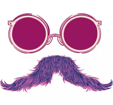 T-shirts moustache avec lunettes de soleil cool - TenStickers