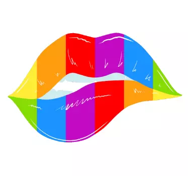 T-shirts imprimé de lèvres colorées - TenStickers