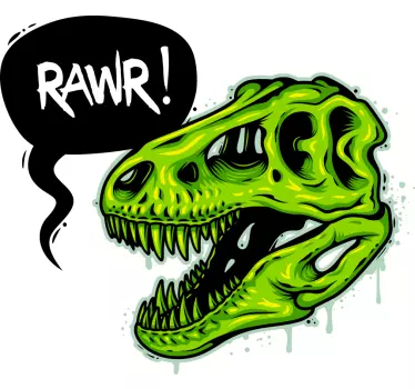 Illustration du crâne de dinosaure avec t-shirt texte - TenStickers