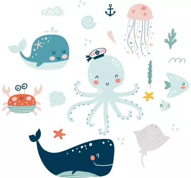 Tee-shirt enfant créatures marines adorables - TenStickers